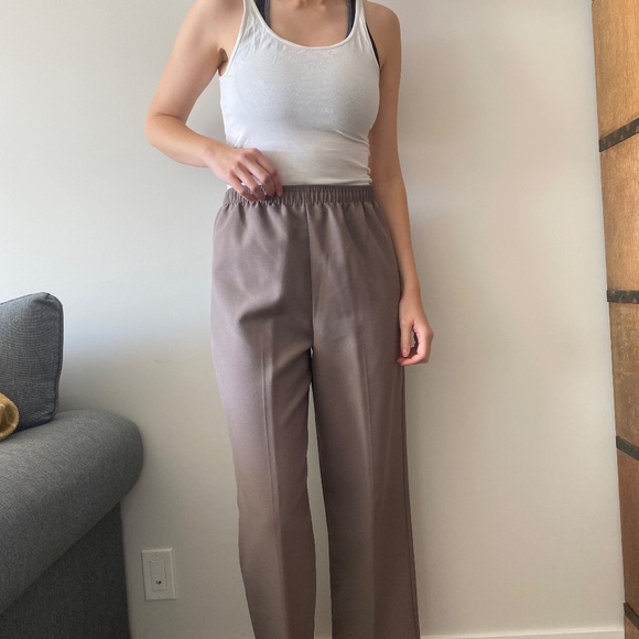 Vintage Taupe High Rise Trousers, Classic Fit M - Picture 4 of 4